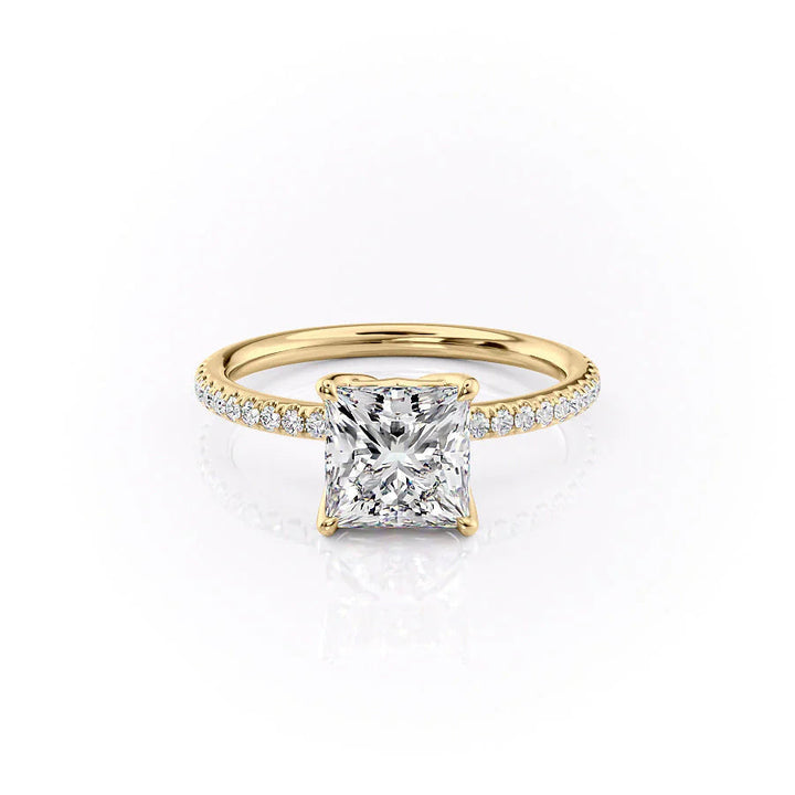 The Pave Abby Set With Princess Pave Lab Diamond 1 Carat 14K Gold#material_14k-gold