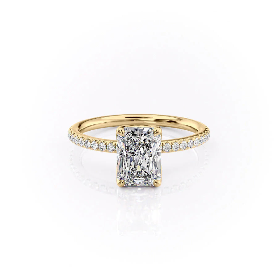 The Pave Abby Set With Radiant Pave Lab Diamond 1 Carat 14K Gold#material_14k-gold