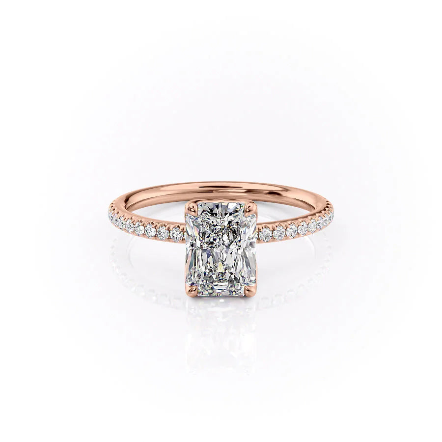 The Pave Abby Set With Radiant Pave Lab Diamond 1 Carat 14K Rose#material_14k-rose