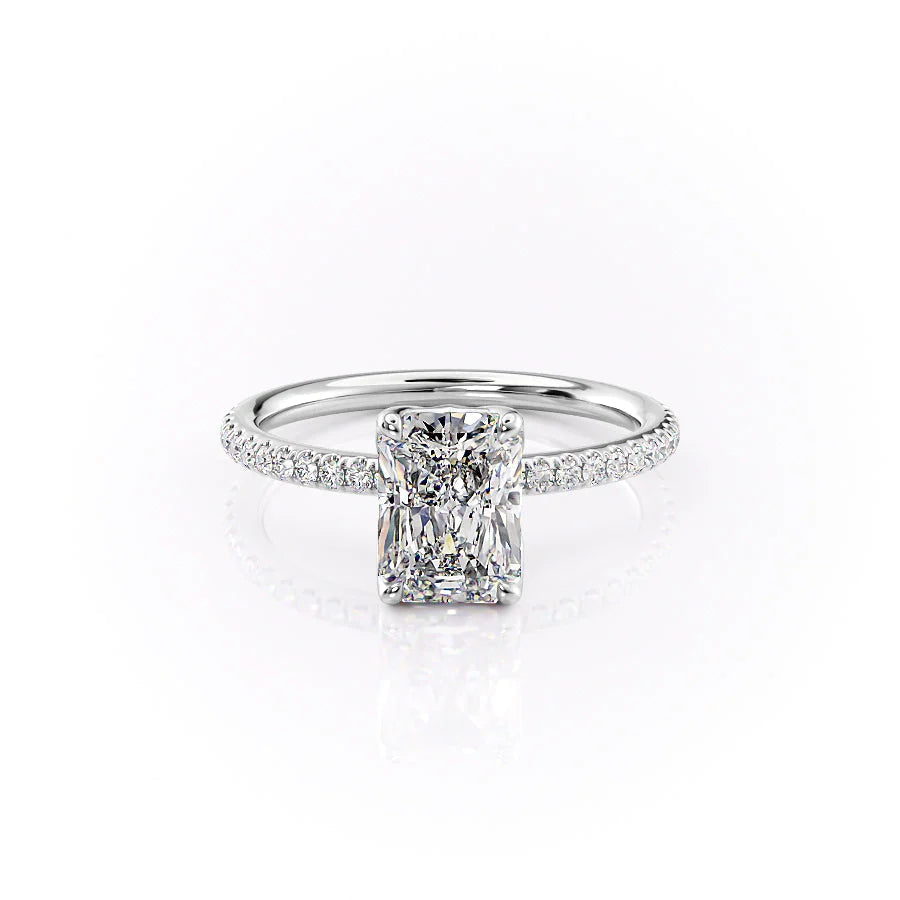 The Pave Abby Set With Radiant Pave Lab Diamond 1 Carat 14K White#material_14k-white