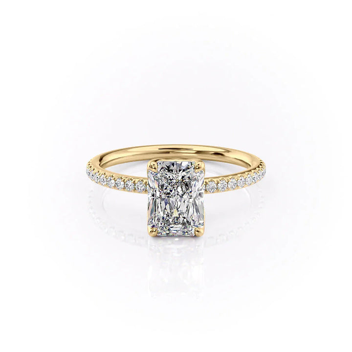 The Pave Abby Set With Radiant Pave Lab Diamond 1 Carat 18K Gold#material_18k-gold