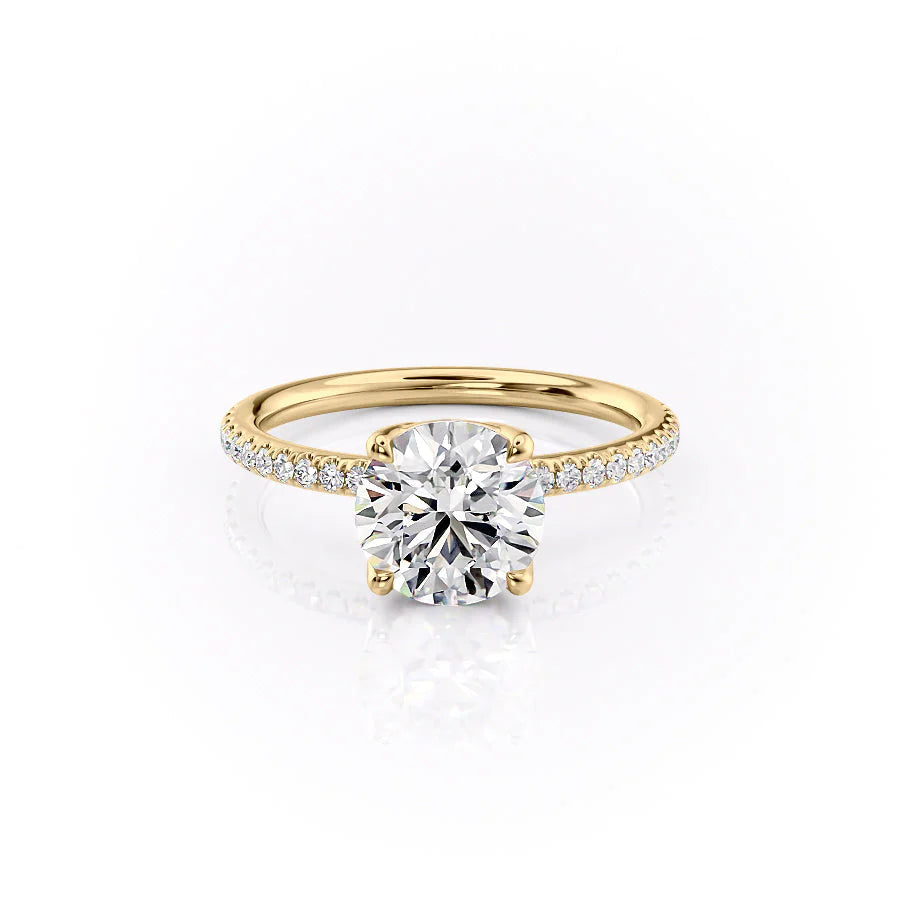 The Pave Abby Set With Round Pave Lab Diamond 1 Carat 14K Gold#material_14k-gold