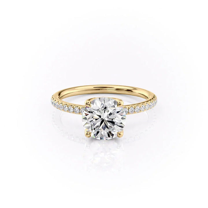 The Pave Abby Set With Round Pave Lab Diamond 1 Carat 14K Gold#material_14k-gold