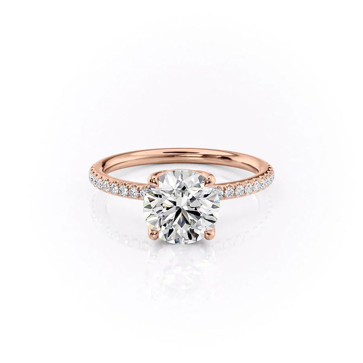 The Pave Abby Set With Round Pave Moissanite#material_14k-rose