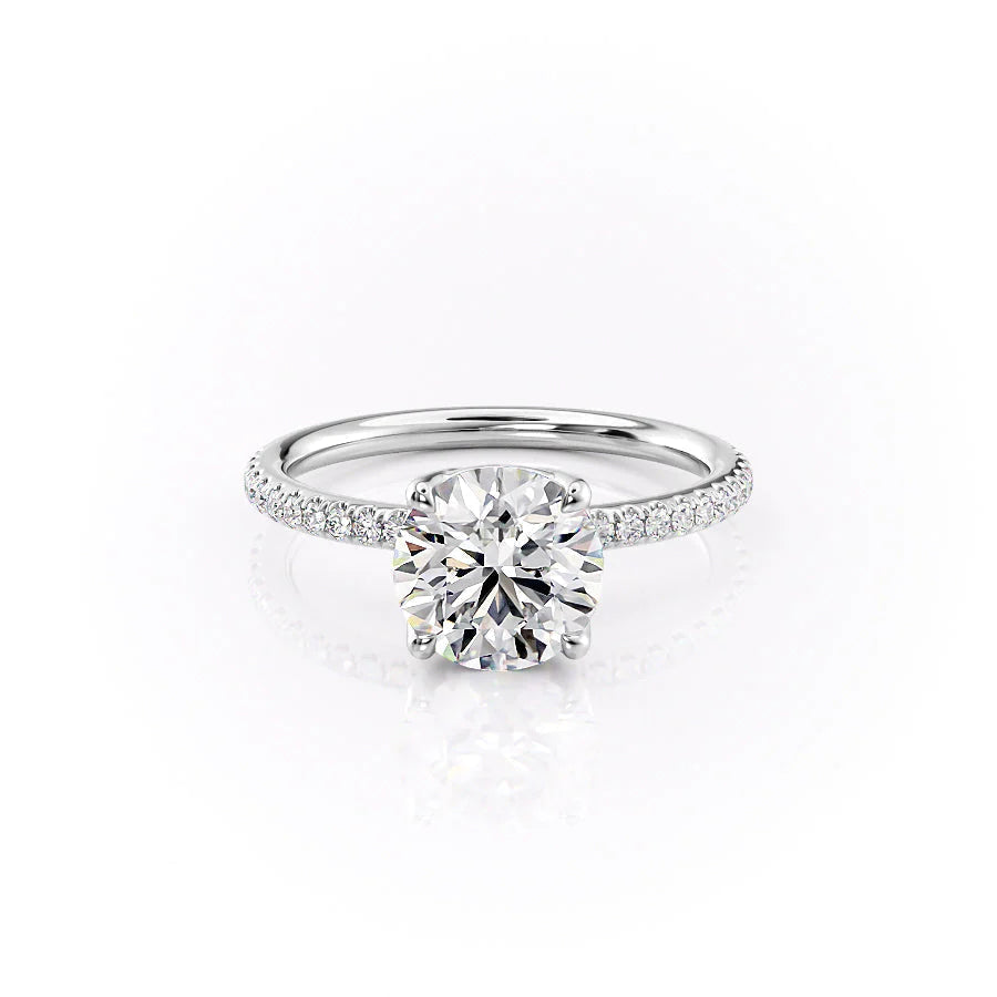 The Pave Abby Set With Round Pave Lab Diamond 1 Carat 14K White#material_14k-white