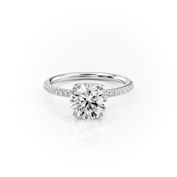 The Pave Abby Set With Round Pave Lab Diamond 1 Carat 14K White#material_14k-white