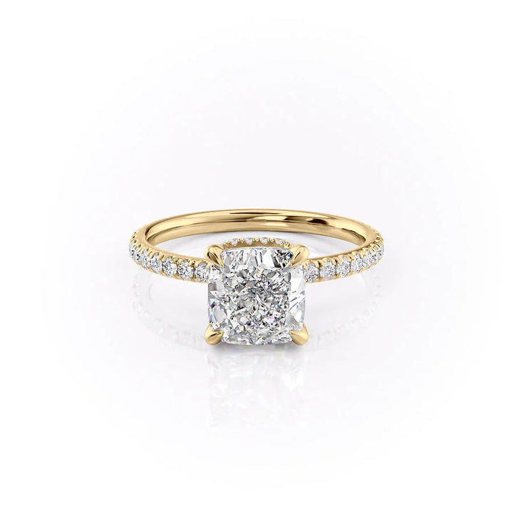 The Pave April Set With Cushion Pave Lab Diamond 1 Carat 18K Gold#material_18k-gold