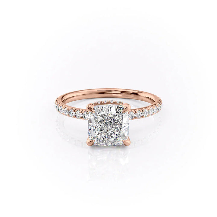 The Pave April Set With Cushion Pave Moissanite#material_18k-rose