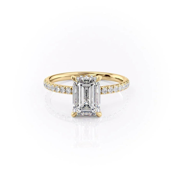 The Pave April Set With Emerald Pave Moissanite#material_14k-gold