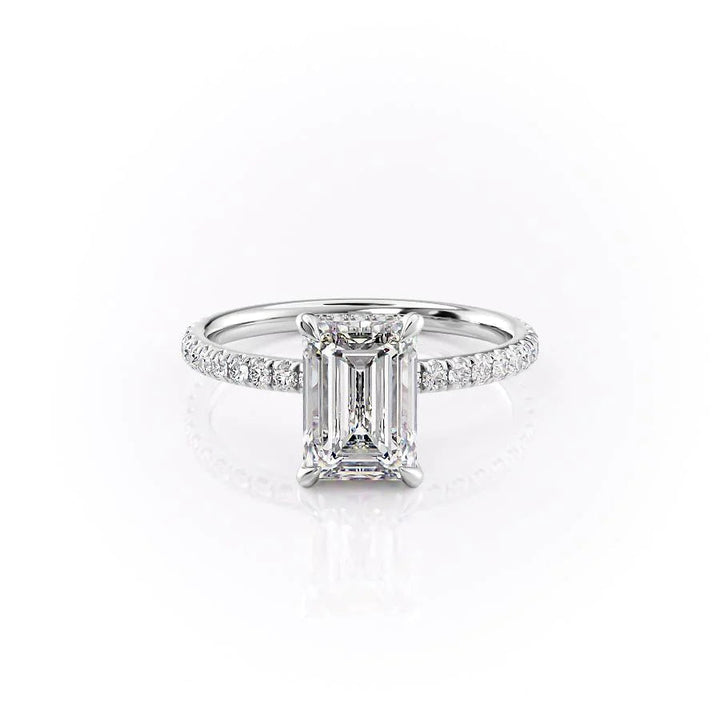 The Pave April Set With Emerald Pave Moissanite#material_14k-white