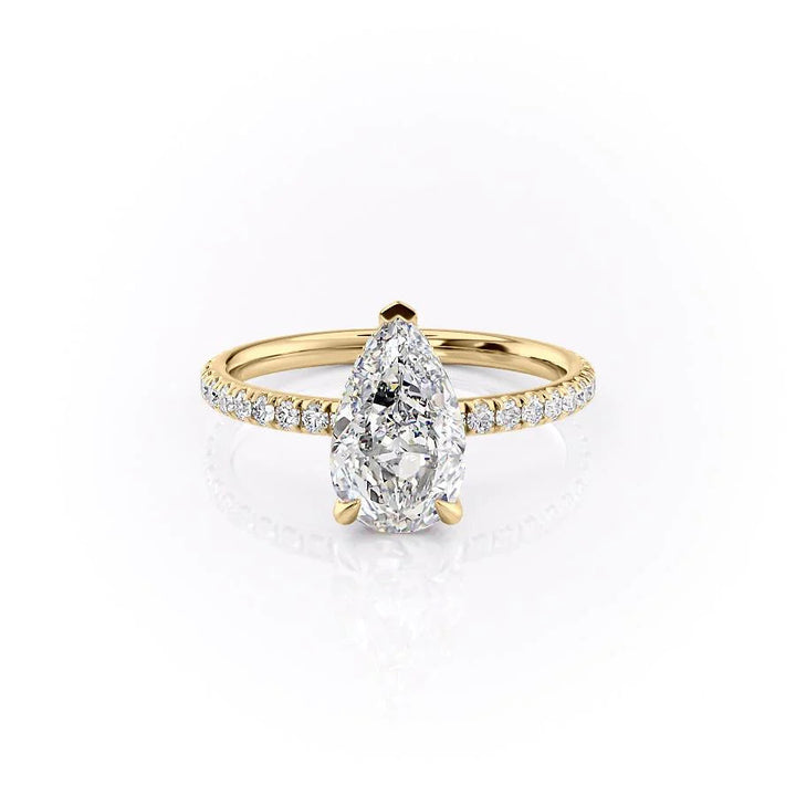 The Pave April Set With Pear Pave Lab Diamond 1 Carat 14K Gold#material_14k-gold