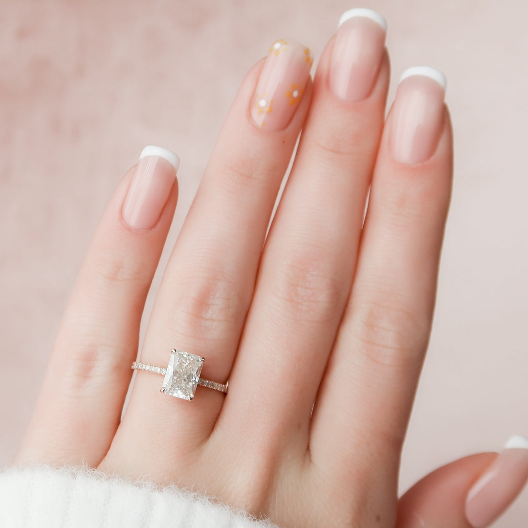 The Pave April Set With Radiant Pave Lab Diamond 2 Carat 14K Rose#material_14k-rose