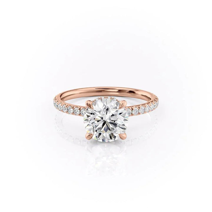 The Pave April Set With Round Pave Lab Diamond 1 Carat 14K Rose#material_14k-rose