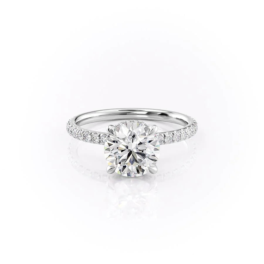 The Pave April Set With Round Pave Lab Diamond 1 Carat 14K White#material_14k-white