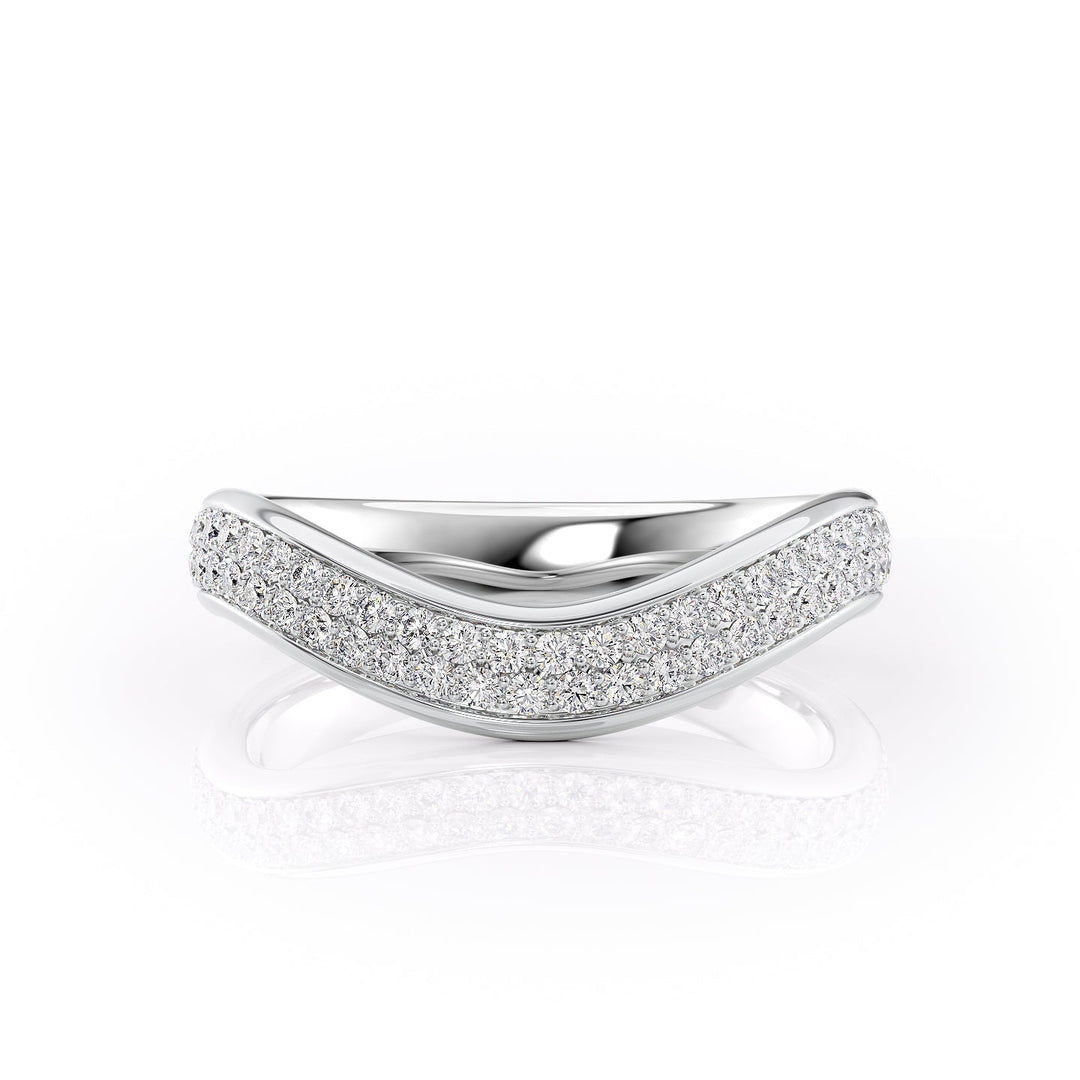 The Pave Brooklyn Wedding Bands 14K White#material_14k-white