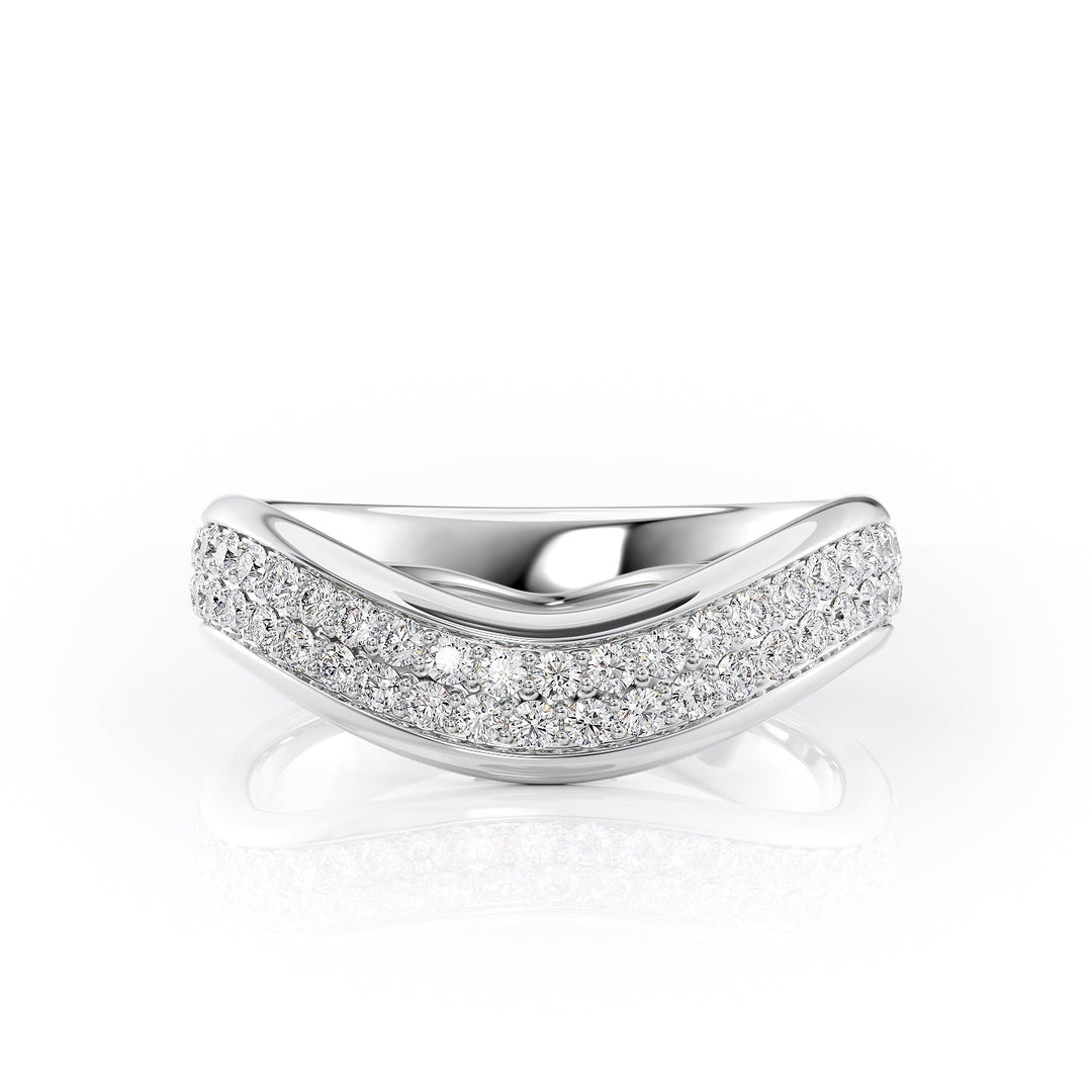 The Pave Brooklyn Wedding Bands 14K White#material_14k-white