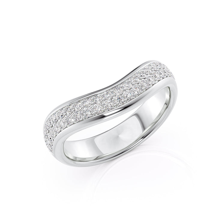 The Pave Brooklyn Wedding Bands 14K White#material_14k-white