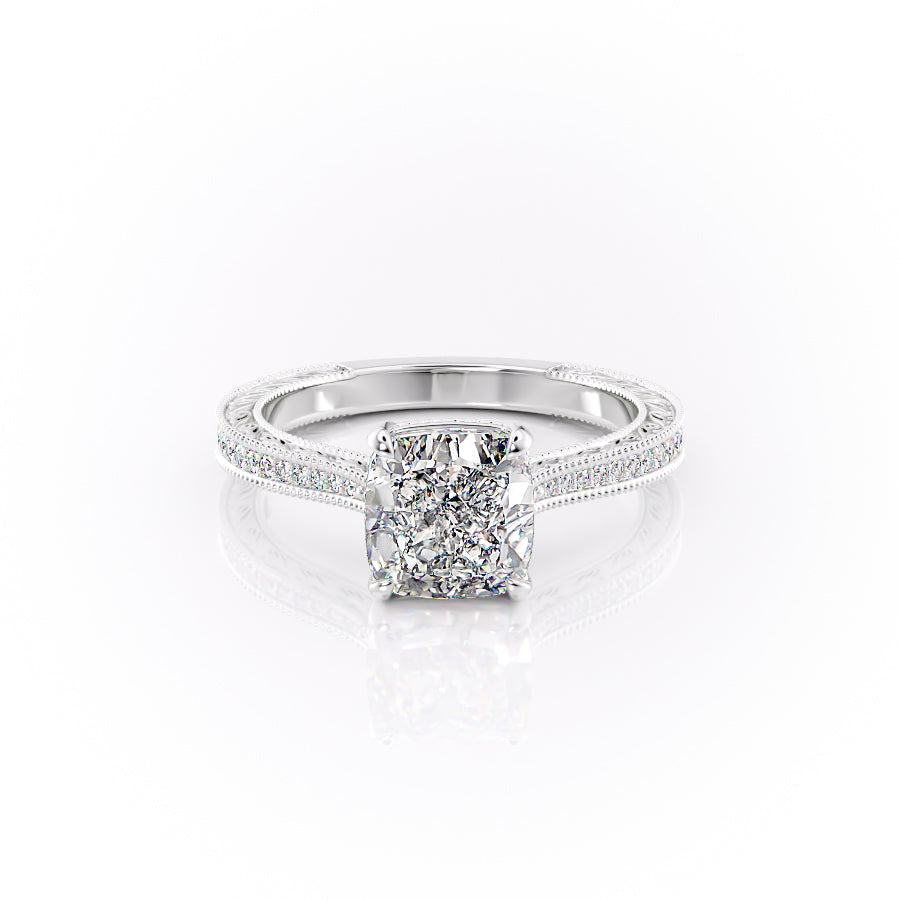 The Pave Cathedral Skye Set With A Cushion Lab Diamond-L'Amour Brilliance #material_white