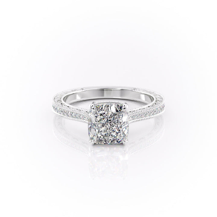 The Pave Cathedral Skye Set With A Cushion Lab Diamond-L'Amour Brilliance #material_white