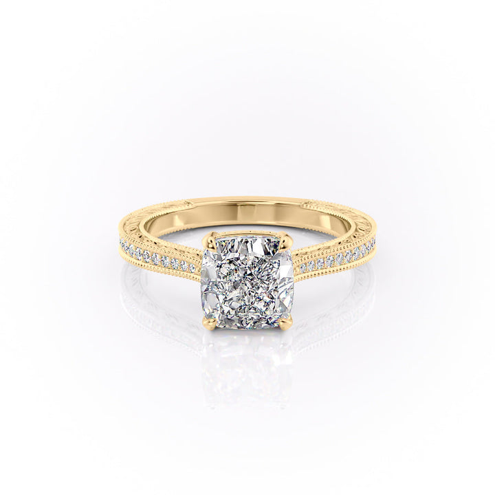 The Pave Cathedral Skye Set With A Cushion Lab Diamond-L'Amour Brilliance #material_gold