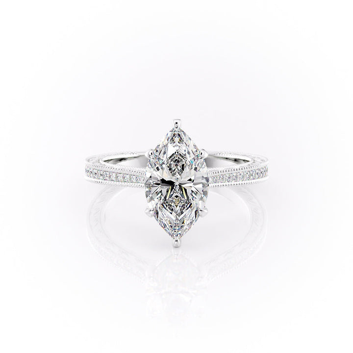 The Pave Cathedral Skye Set With A Marquise Lab Diamond-L'Amour Brilliance #material_white
