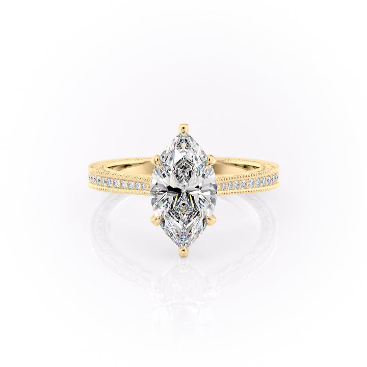 The Pave Cathedral Skye Set With A Marquise Lab Diamond-L'Amour Brilliance #material_gold