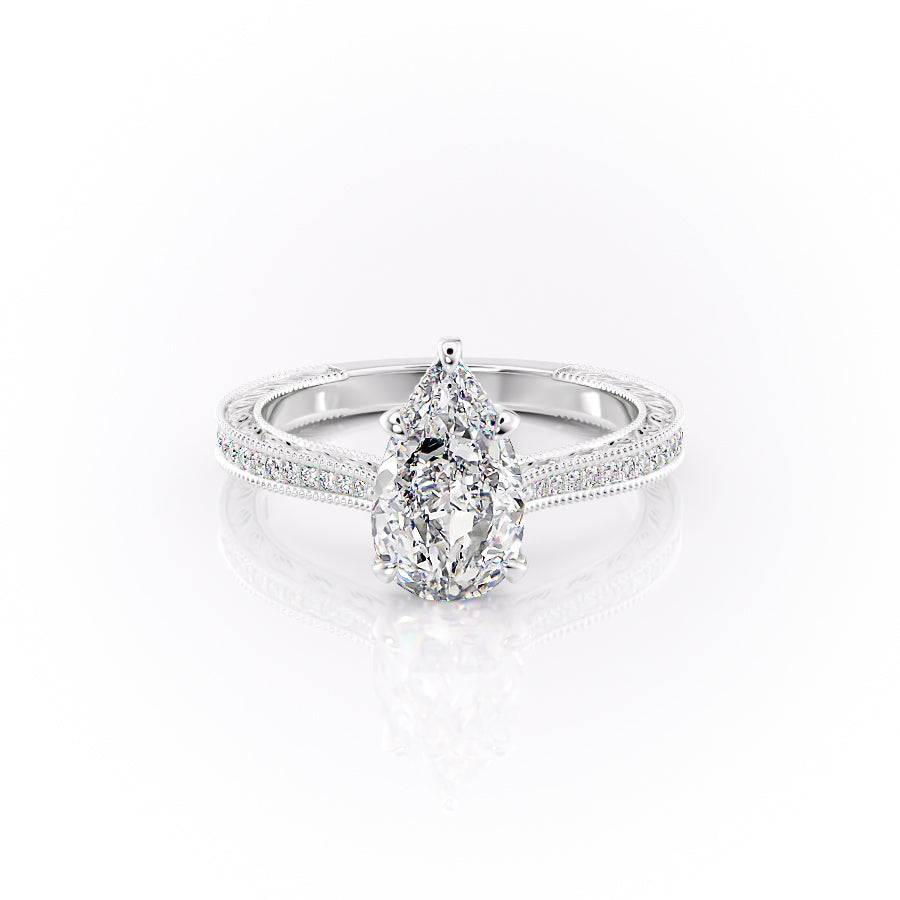 The Pave Cathedral Skye Set With A Pear Lab Diamond-L'Amour Brilliance #material_white