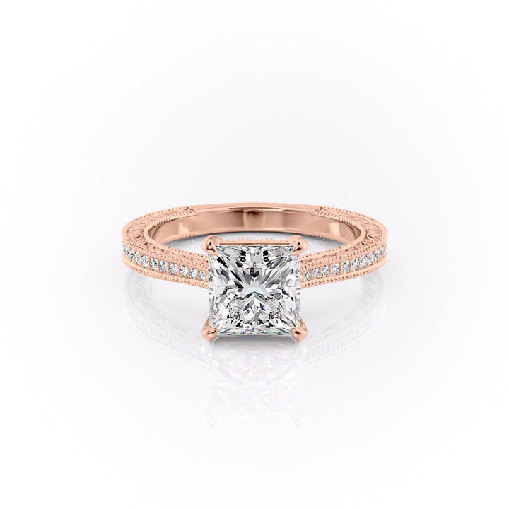 The Pave Cathedral Skye Set With A Princess Lab Diamond-L'Amour Brilliance #material_rose