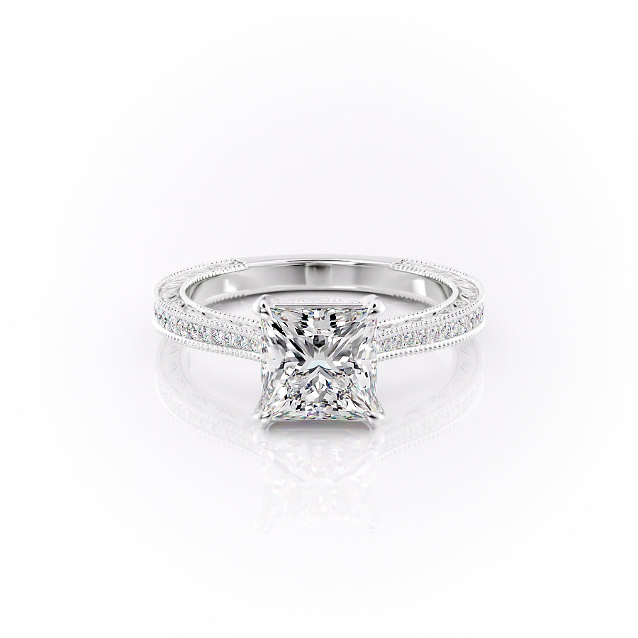 The Pave Cathedral Skye Set With A Princess Lab Diamond-L'Amour Brilliance #material_white