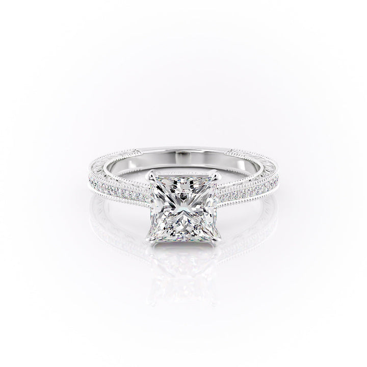 The Pave Cathedral Skye Set With A Princess Lab Diamond-L'Amour Brilliance #material_white