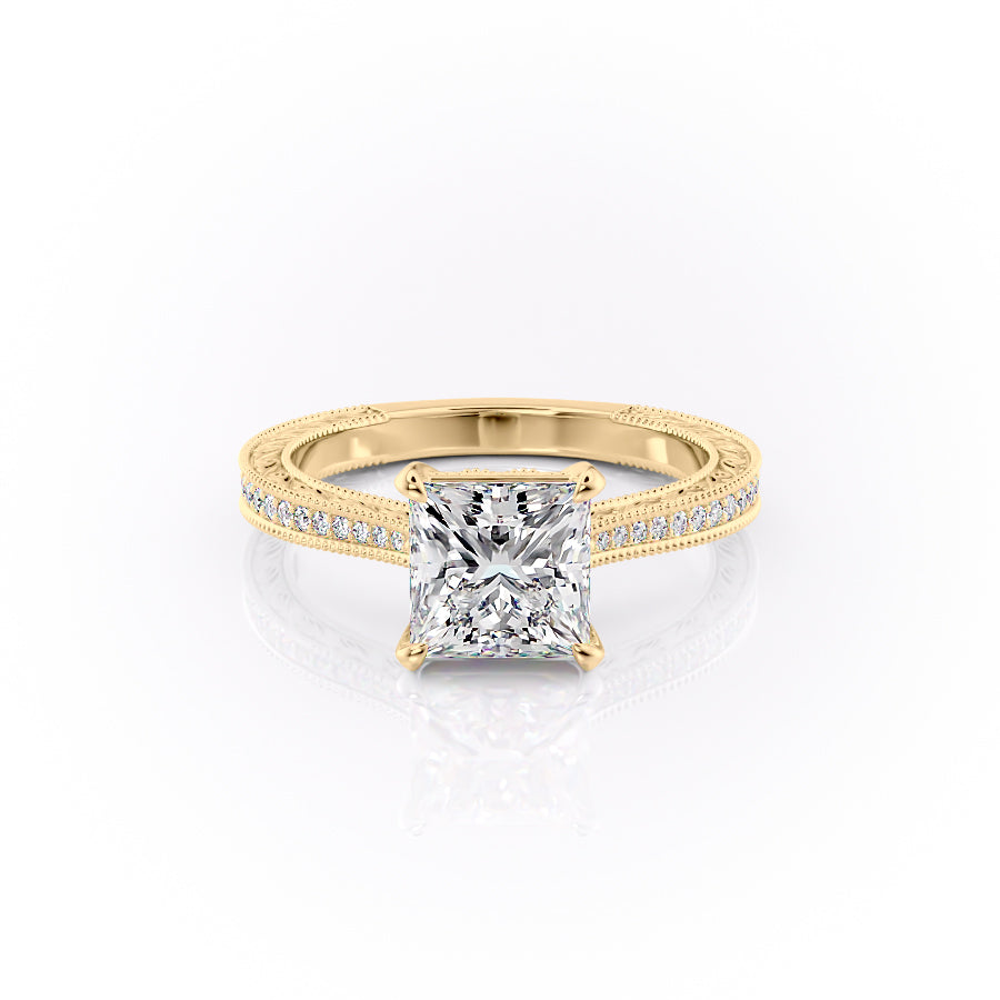 The Pave Cathedral Skye Set With A Princess Lab Diamond-L'Amour Brilliance #material_gold