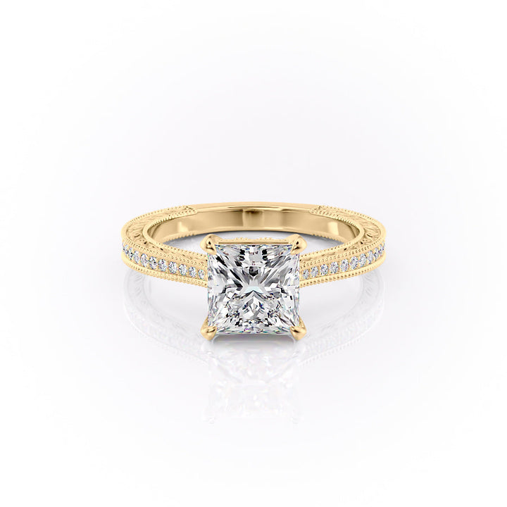 The Pave Cathedral Skye Set With A Princess Lab Diamond-L'Amour Brilliance #material_gold