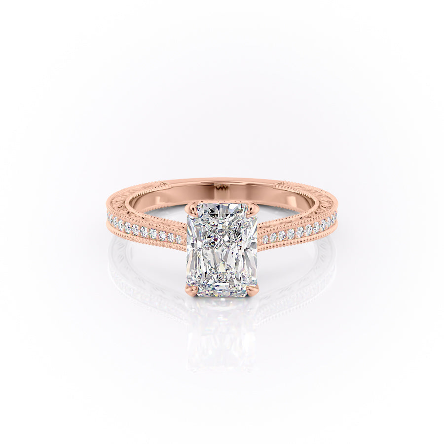The Pave Cathedral Skye Set With A Radiant Lab Diamond-L'Amour Brilliance #material_rose