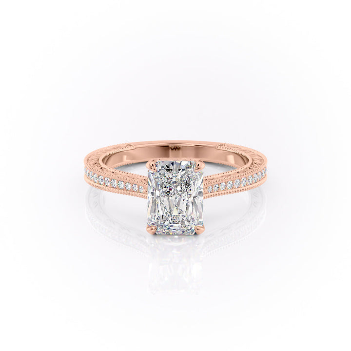 The Pave Cathedral Skye Set With A Radiant Lab Diamond-L'Amour Brilliance #material_rose