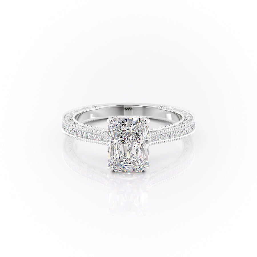 The Pave Cathedral Skye Set With A Radiant Lab Diamond-L'Amour Brilliance #material_white