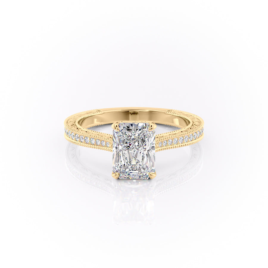 The Pave Cathedral Skye Set With A Radiant Lab Diamond-L'Amour Brilliance #material_gold