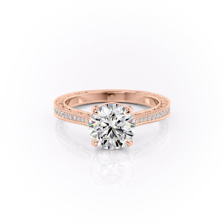 The Pave Cathedral Skye Set With A Round Lab Diamond-L'Amour Brilliance #material_rose