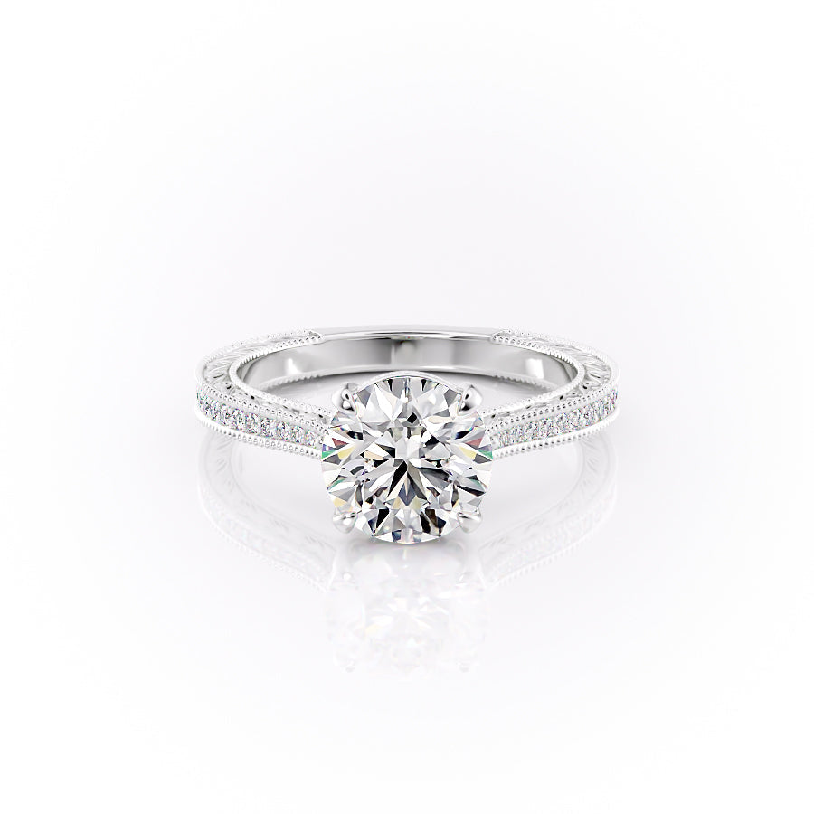 The Pave Cathedral Skye Set With A Round Lab Diamond-L'Amour Brilliance #material_white