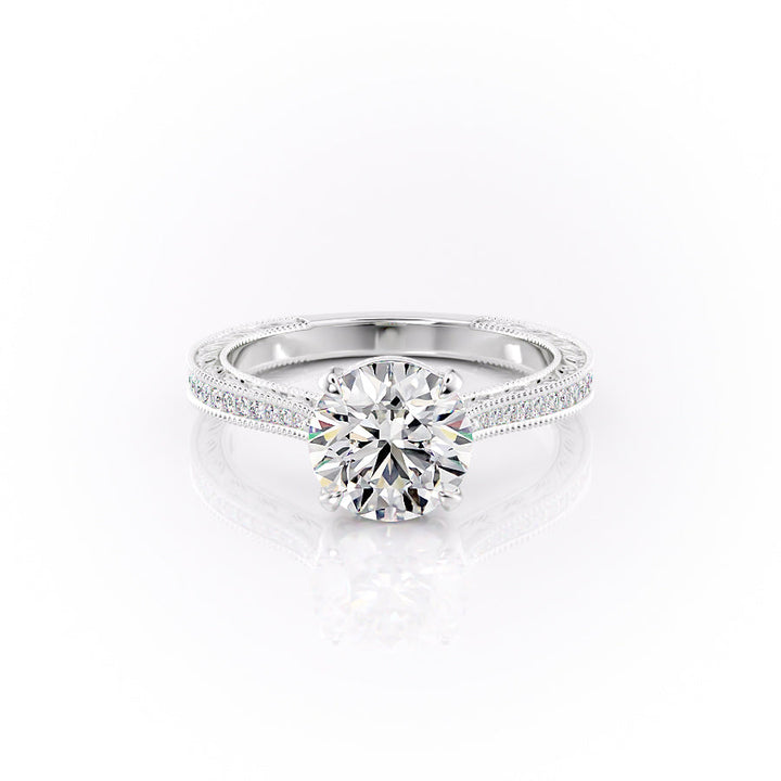 The Pave Cathedral Skye Set With A Round Lab Diamond-L'Amour Brilliance #material_white