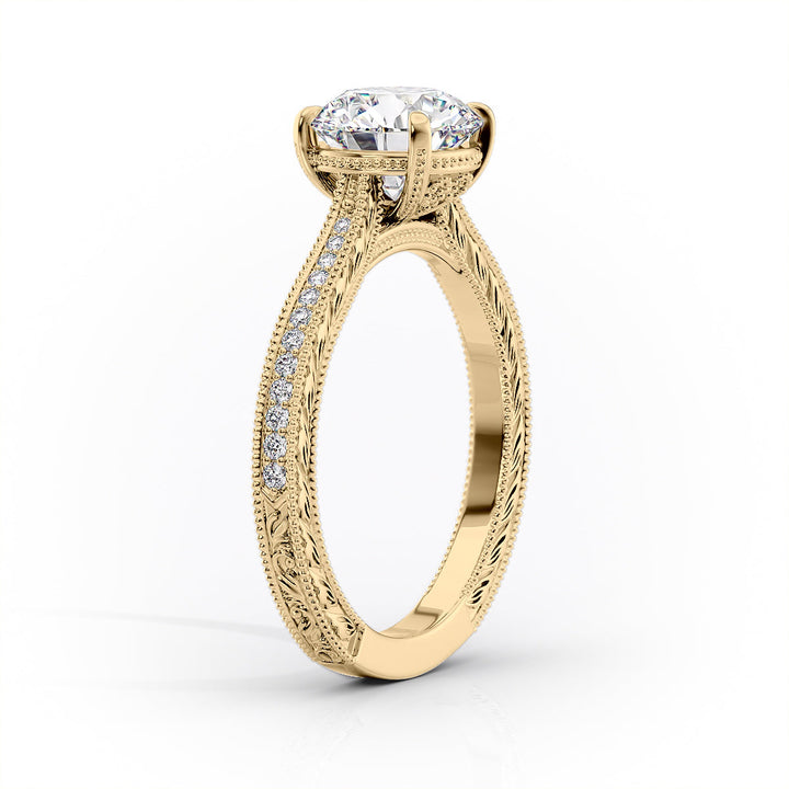 The Pave Cathedral Skye Set With A Round Lab Diamond#material_gold