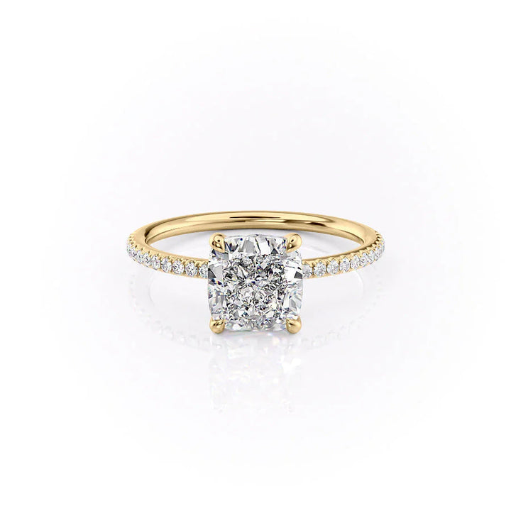 The Pave Cecelia Set With Cushion Pave Lab Diamond 1 Carat 14K Gold#material_14k-gold