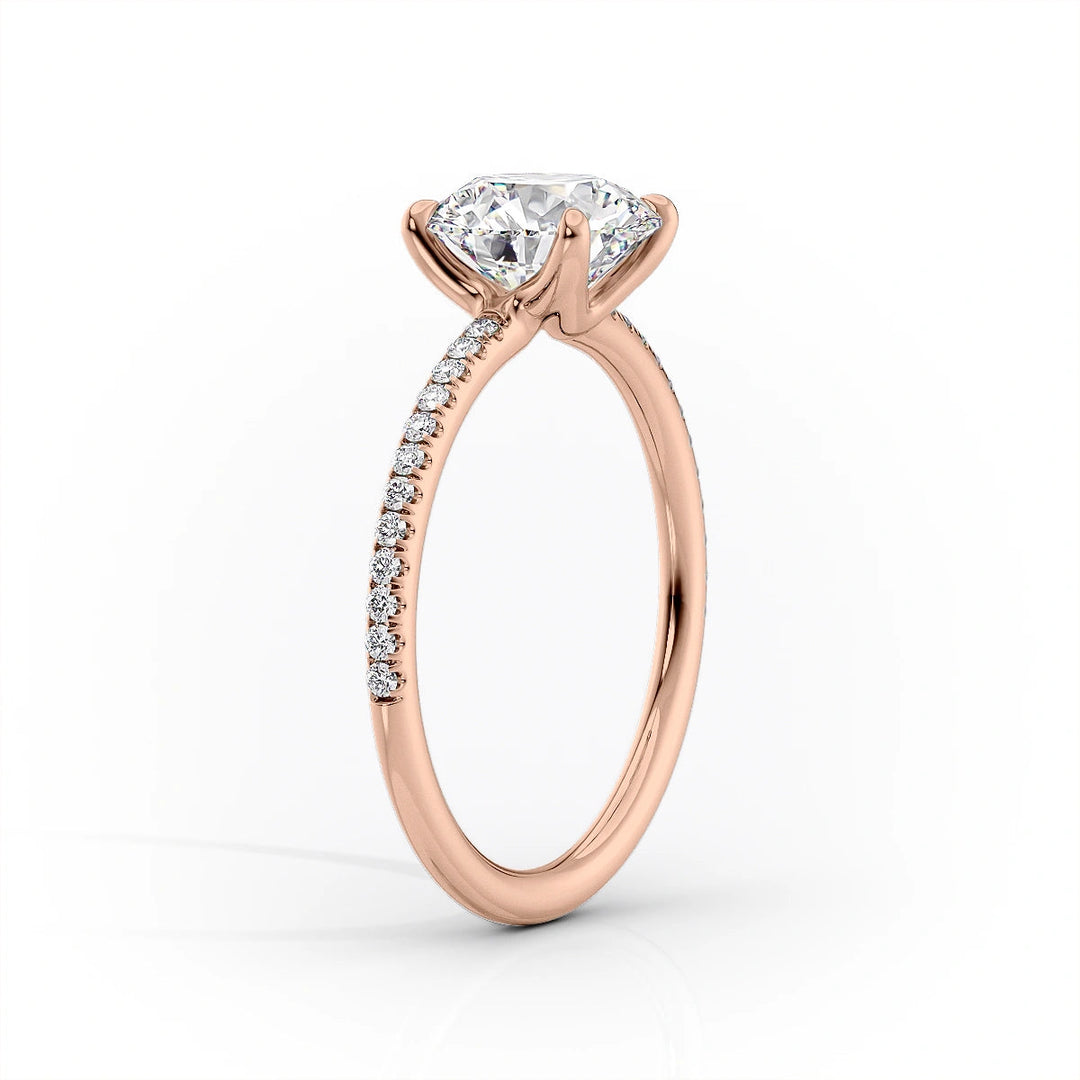 The Pave Cecelia Set With Cushion Pave Lab Diamond 1.5 Carat 14K Rose#material_14k-rose