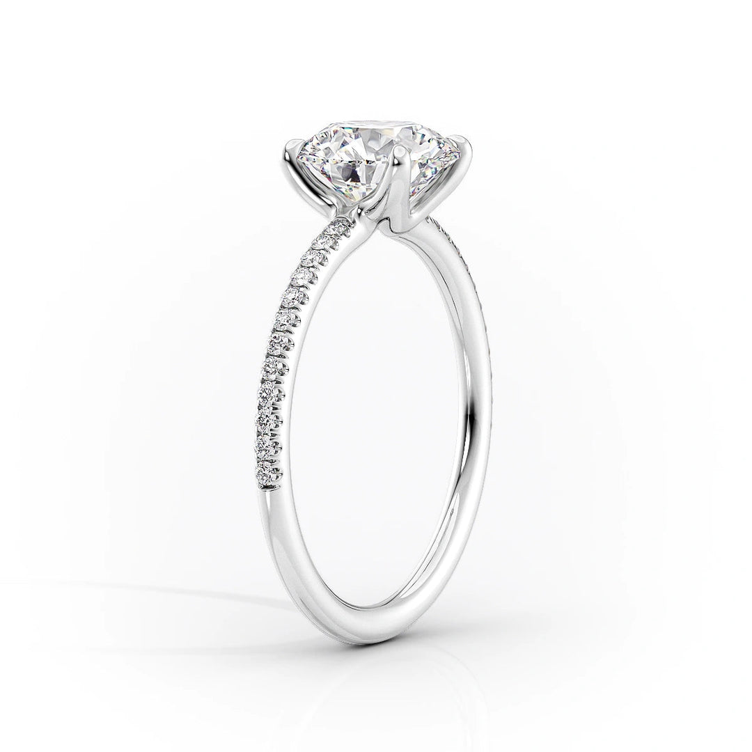 The Pave Cecelia Set With Cushion Pave Lab Diamond 1.5 Carat 14K White#material_14k-white