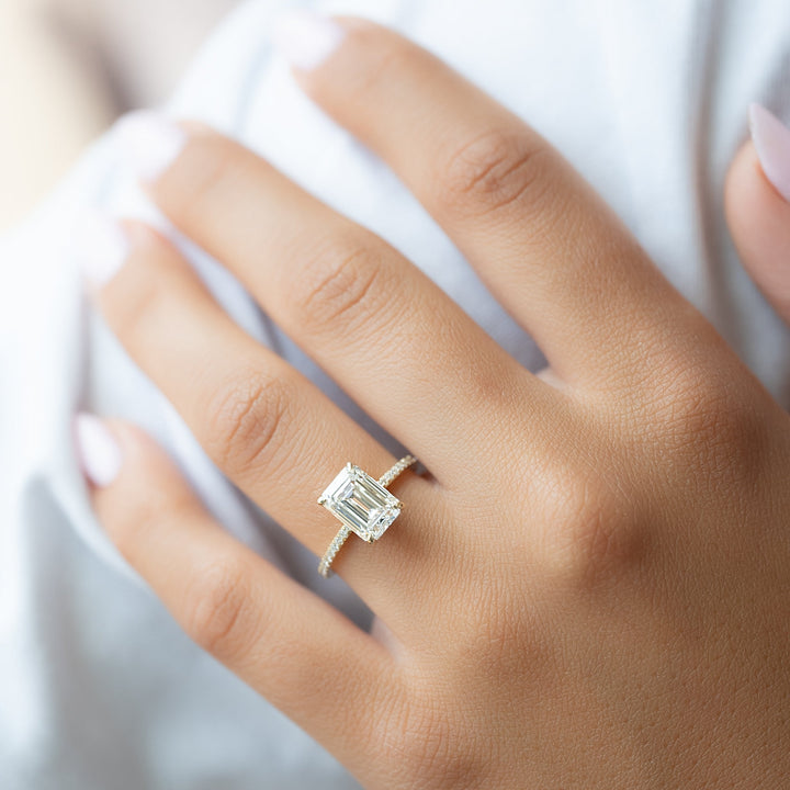 The Pave Cecelia Set With Emerald Pave Moissanite#material_14k-gold