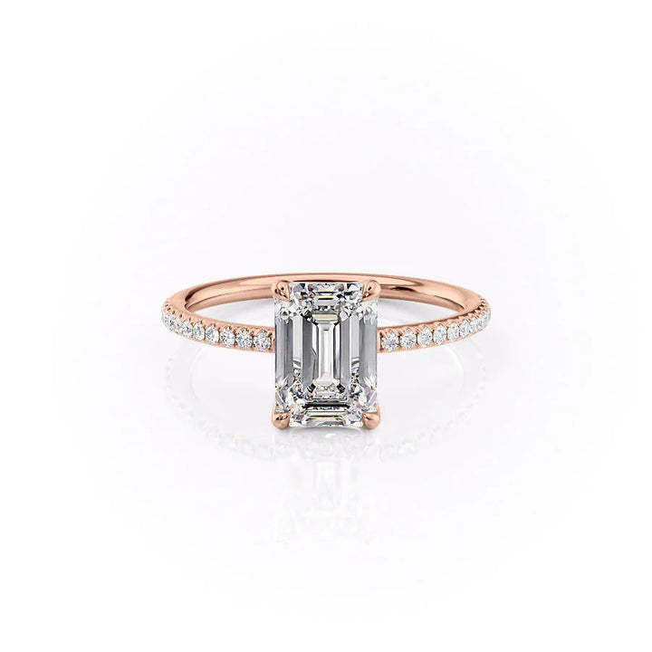 The Pave Cecelia Set With Emerald Pave Moissanite#material_14k-rose