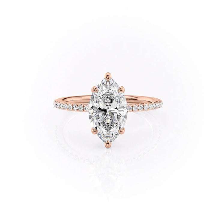 The Pave Cecelia Set With Marquise Pave Lab Diamond 1 Carat 14K Rose#material_14k-rose