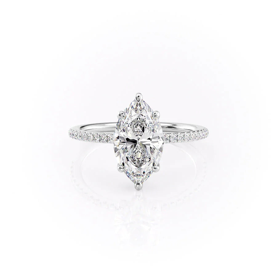 The Pave Cecelia Set With Marquise Pave Lab Diamond 1 Carat 14K White#material_14k-white