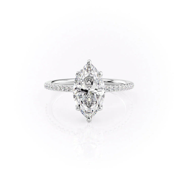 The Pave Cecelia Set With Marquise Pave Lab Diamond 1 Carat 14K White#material_14k-white