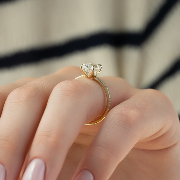 The Pave Cecelia Set With Oval Pave Lab Diamond 1.5 Carat 14K Gold#material_14k-gold