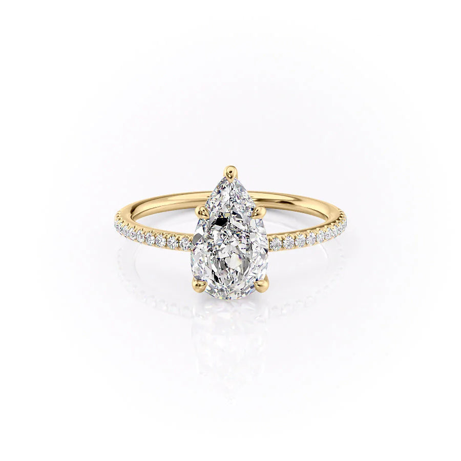 The Pave Cecelia Set With Pear Pave Lab Diamond 1 Carat 14K Gold#material_14k-gold